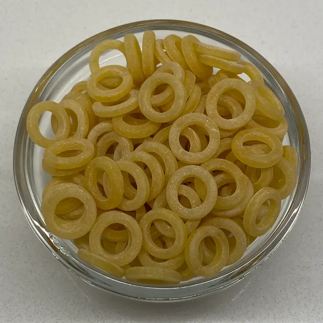A close up shot of Anelli in a small round white glass bowl